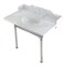 Kingston Brass 36 Carrara Marble Console Sink with Stainless Steel Legs, Marble WhitePolished Nickel LMS3622M86ST - alternate 1